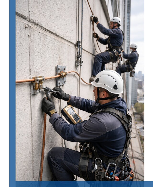 Монтаж системы заземления здания и молниезащиты в Благовещенске