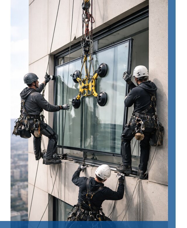 Монтаж стеклопакетов на высоте в Благовещенске от 3324 р. | ВЫСОТНИК-Бгв