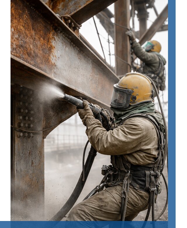 Пескоструйная очистка металлоконструкций в Благовещенске по 623 р. ВЫСОТНИК-Бгв