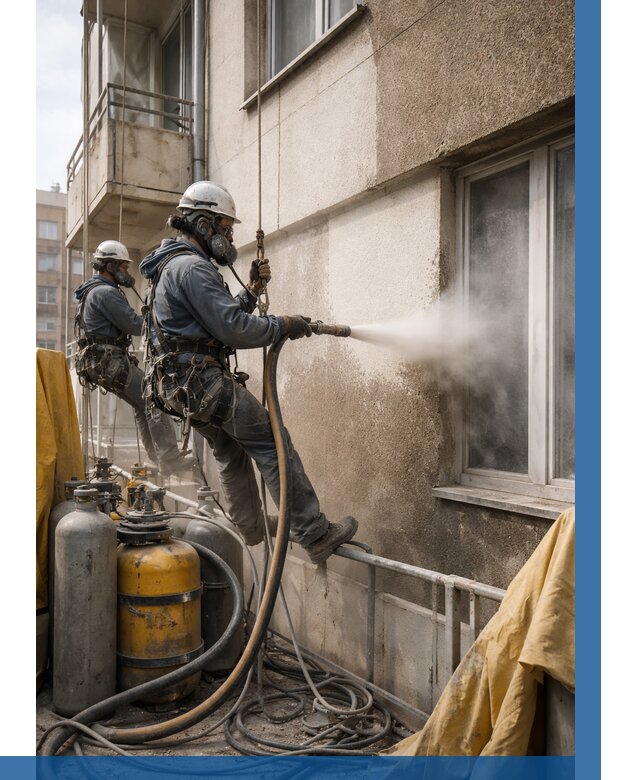 Пескоструйная очистка фасада в Благовещенске от 675 р. | ВЫСОТНИК-Бгв