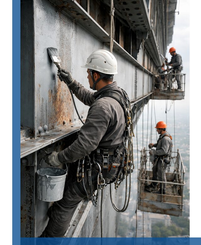 Покраска металлоконструкций на высоте в Благовещенске профессионально