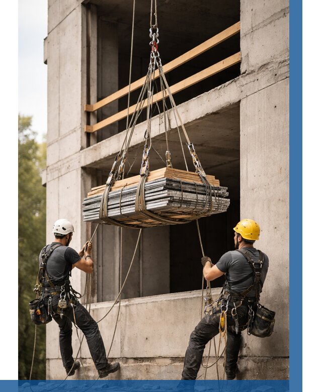 Подъем материала на этаж веревками в Благовещенске от 1558 р. | ВЫСОТНИК-Бгв