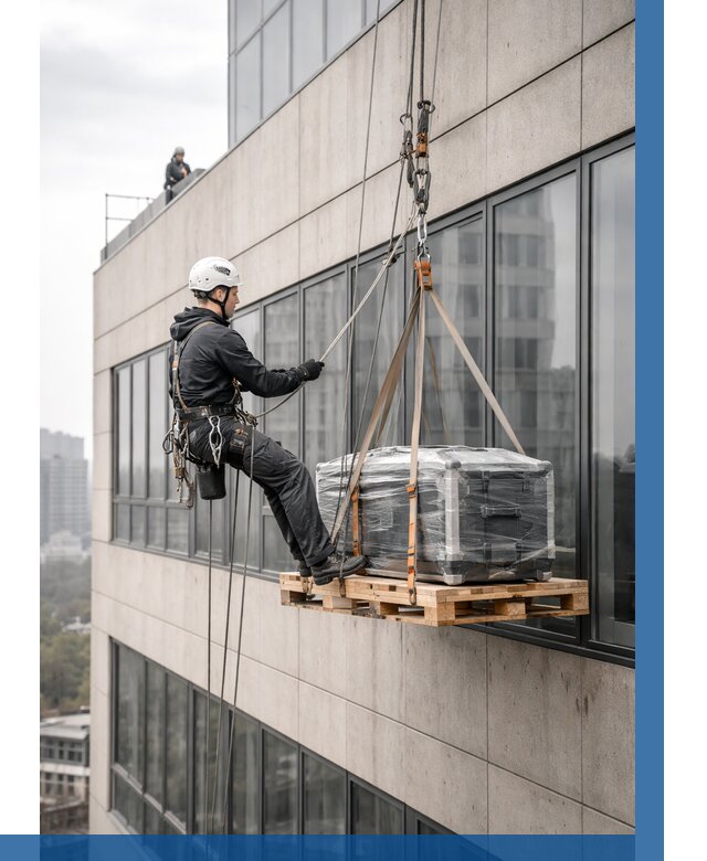 Спуск груза по фасаду в Благовещенске от 3635 р. | ВЫСОТНИК-Бгв