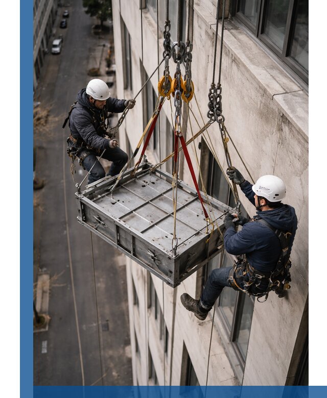 Спуск и подъем грузов по фасаду в Благовещенске для зданий