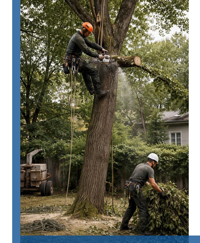 Кронирование деревьев в Благовещенске, безопасная высотная обрезка