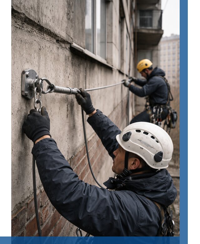 Монтаж анкерных линий в Благовещенске от 3116 р. | ВЫСОТНИК-Бгв
