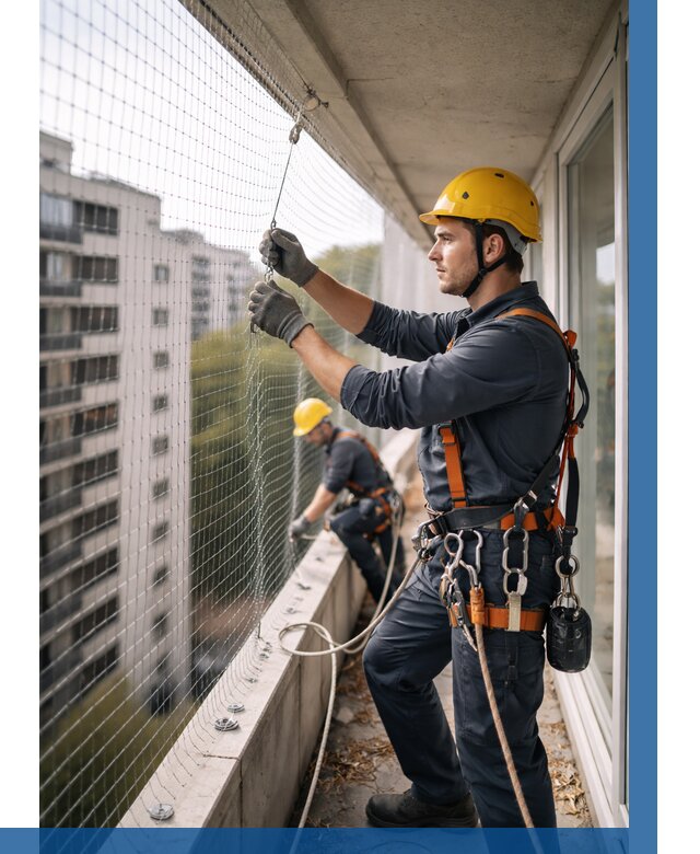 Монтаж сетки от птиц в Благовещенске от 4674 р. | ВЫСОТНИК-Бгв