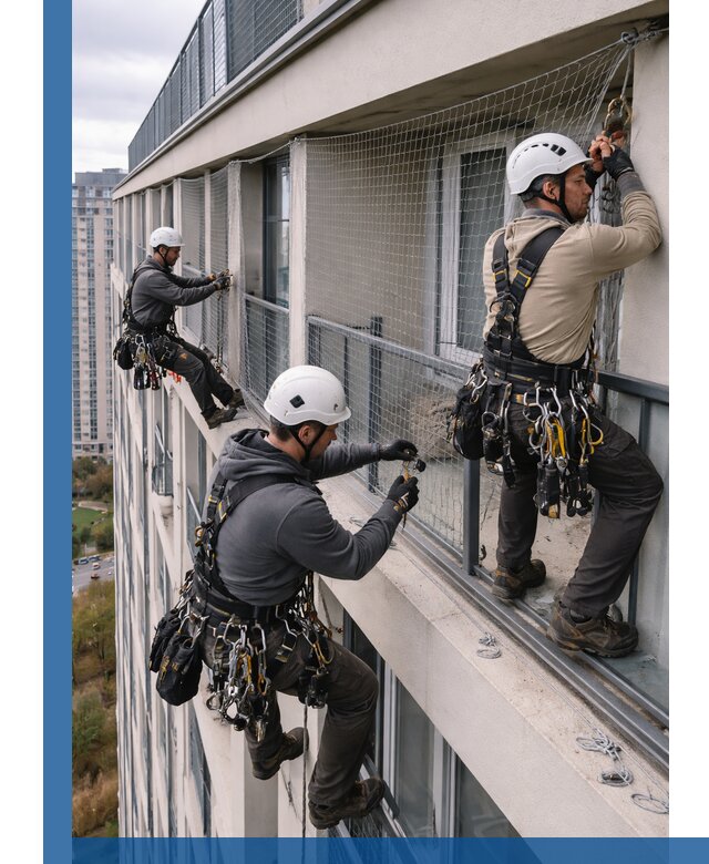 Профессиональный монтаж защитной сетки от птиц в Благовещенске